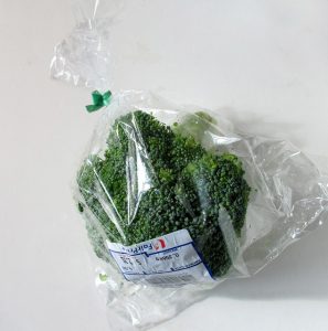 Broccoli in plastic